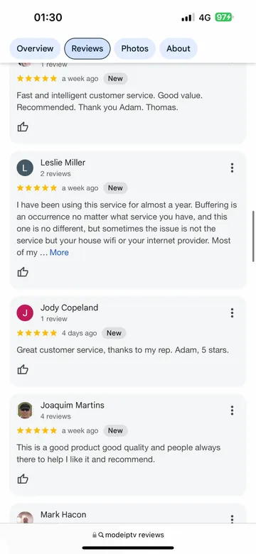 Témoignage client Trimixtriangles: meilleur abonnement IPTV chez TrimixTriangles - avis client 5